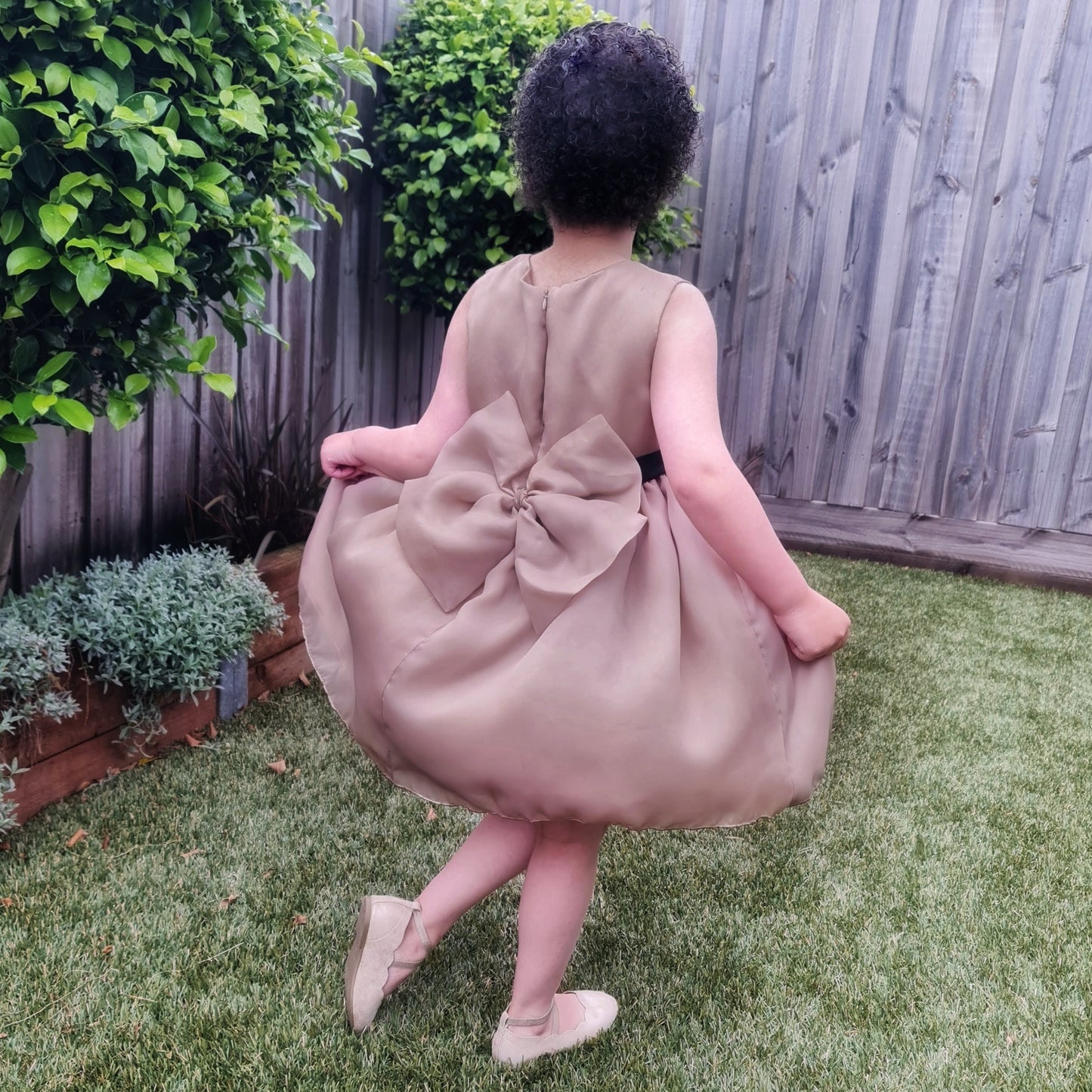Beige Organza Dress
