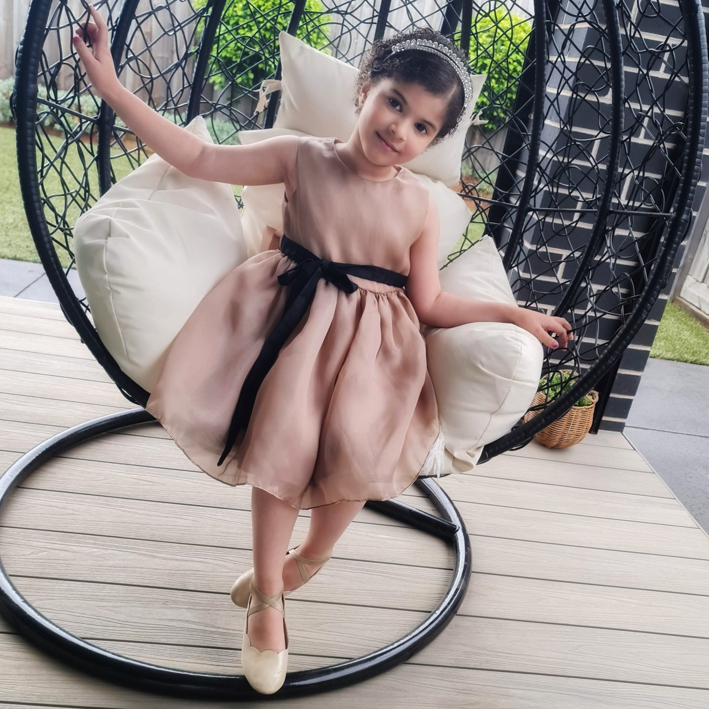 Beige Organza Dress