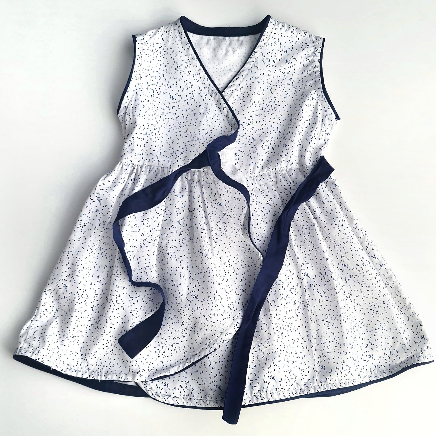 White Cotton Cross Body Dress