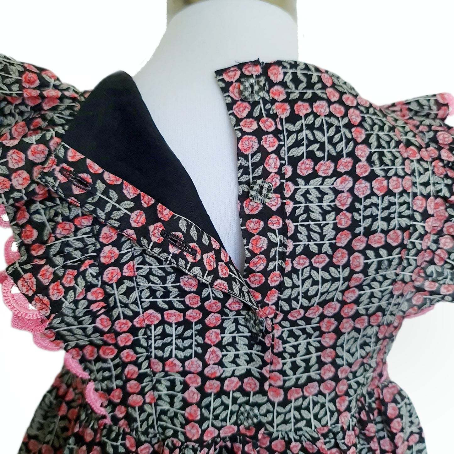 Cotton Dress with Frilled Bodice