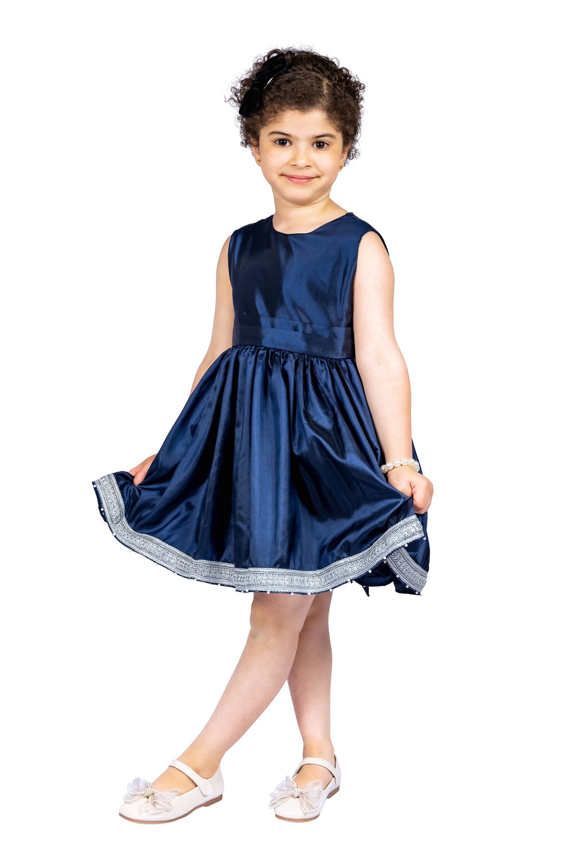 A blue dress for kids best sale