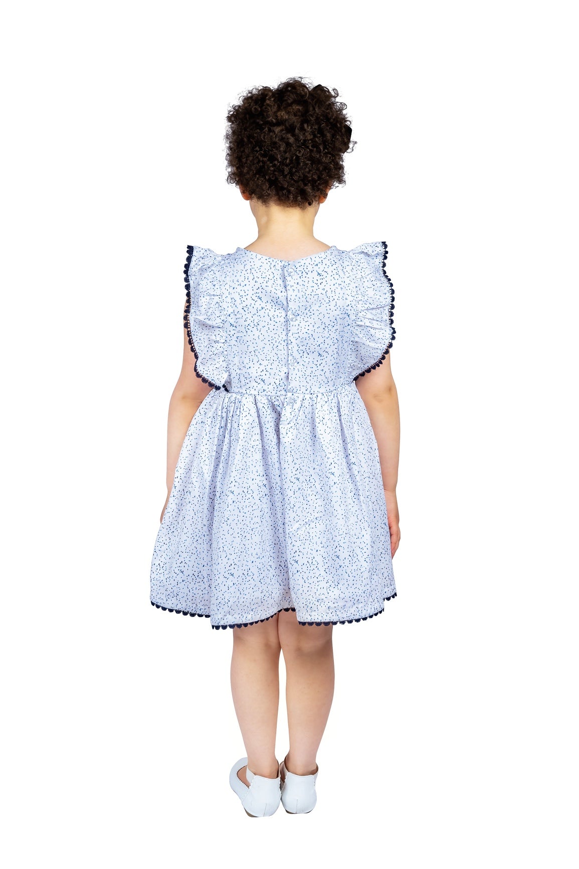 White Cotton Frilled Bodice Dress