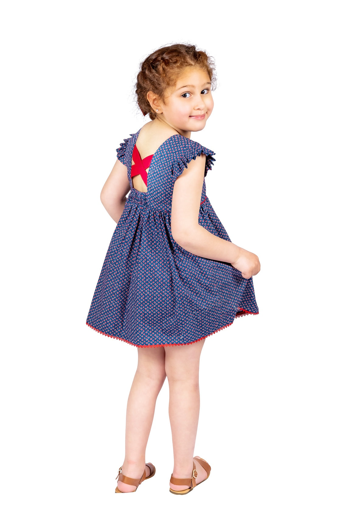 Blue Printed Cotton Dress