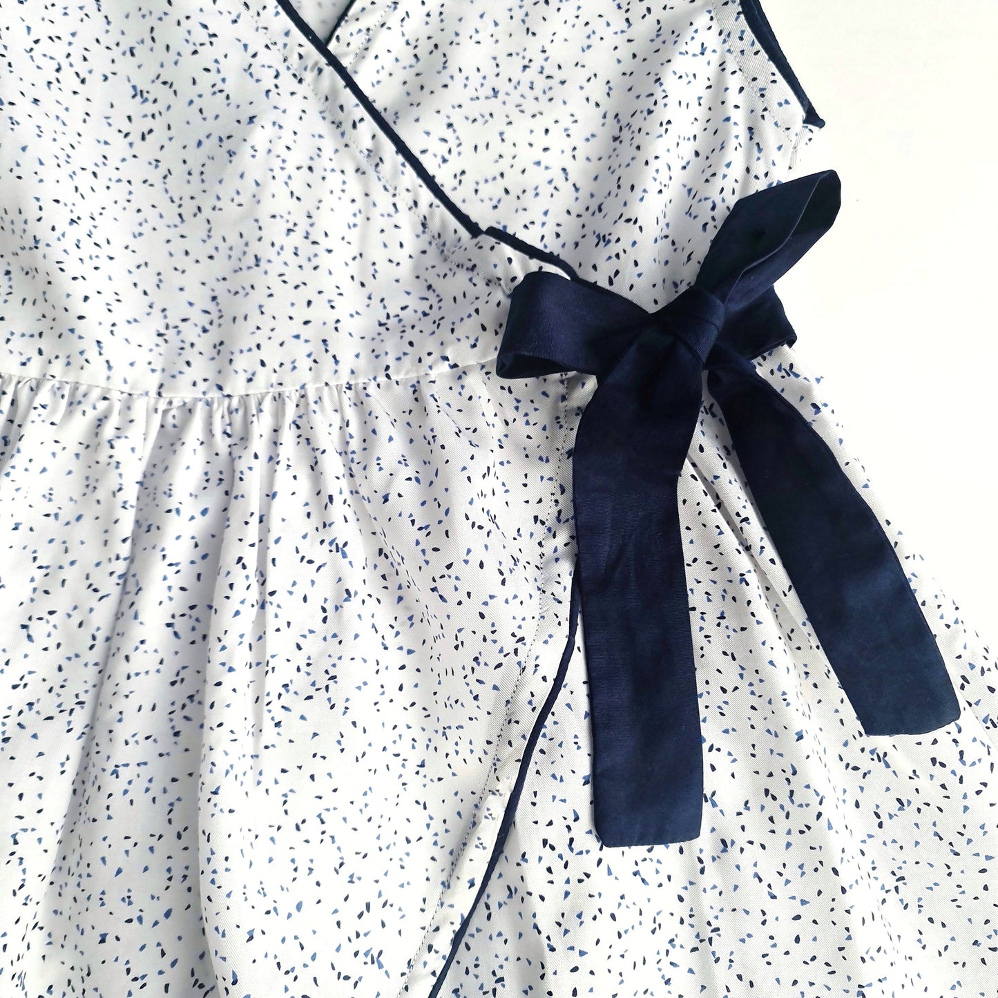 White Cotton Cross Body Dress