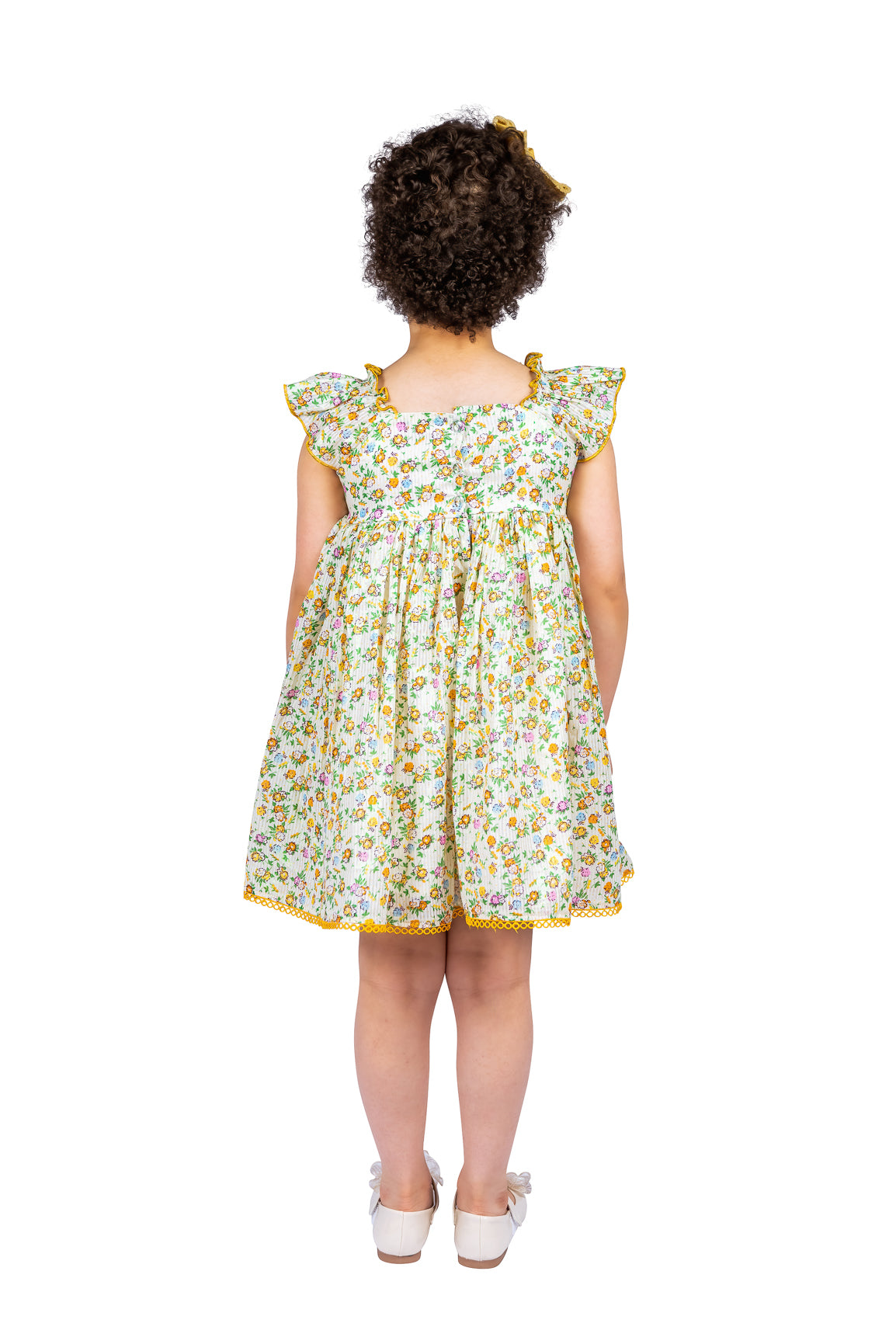 Floral Cotton Dress with exaggerated bow