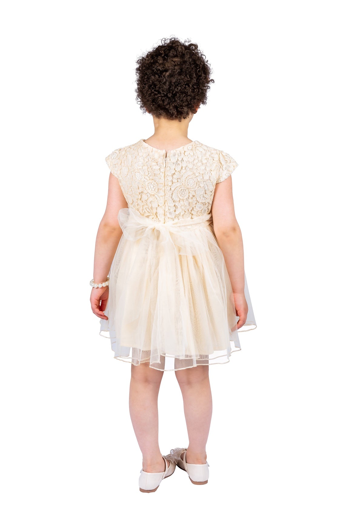 Cream Colour Tulle Girl Dress