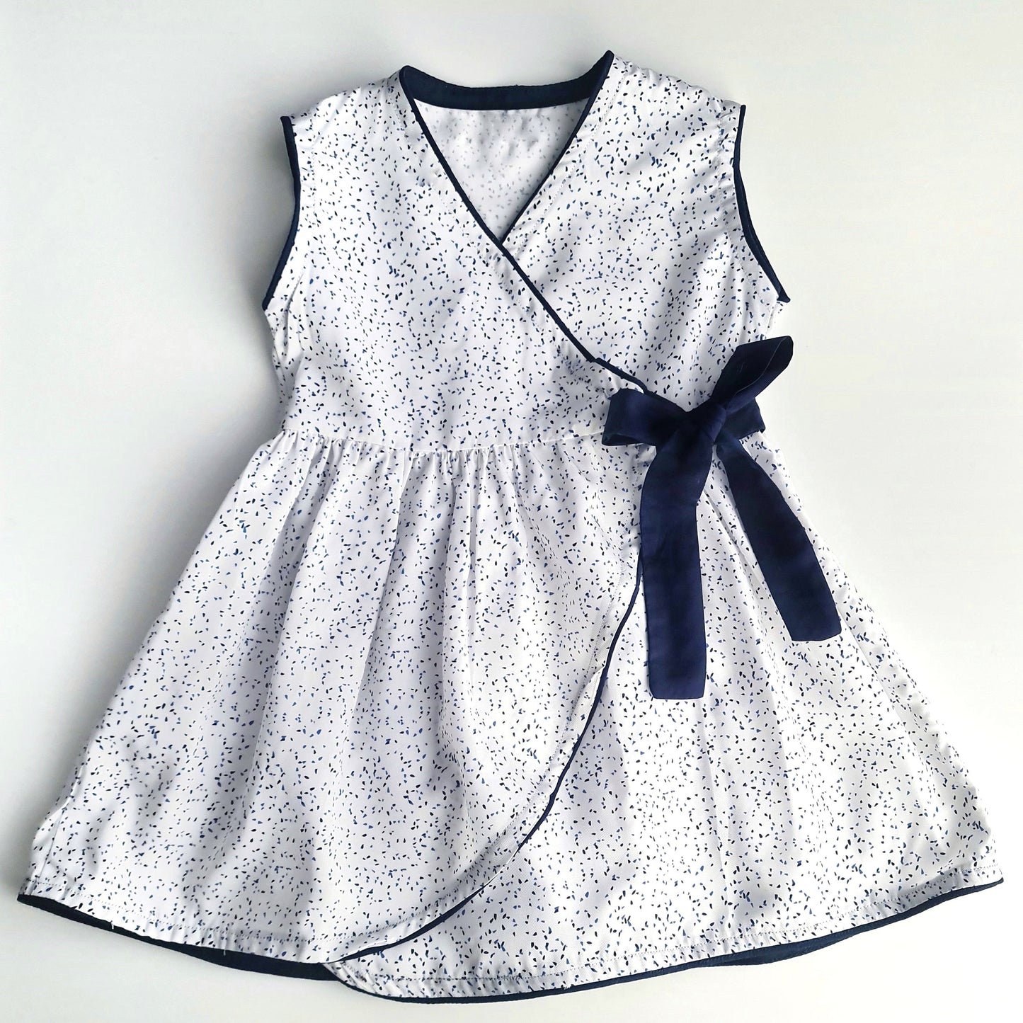 White Cotton Cross Body Dress