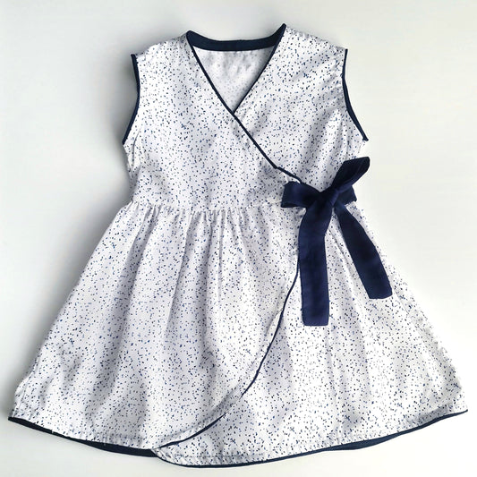 White Cotton Cross Body Dress