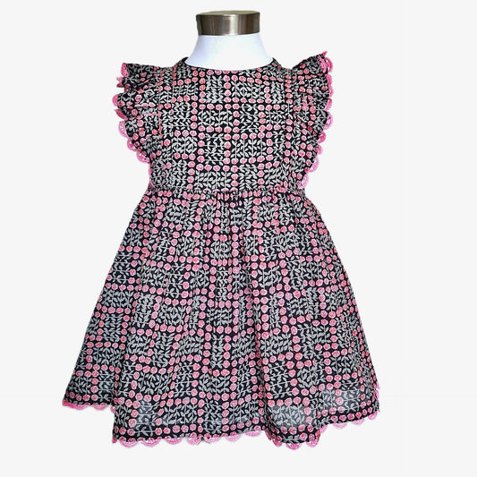 Cotton Dress with Frilled Bodice