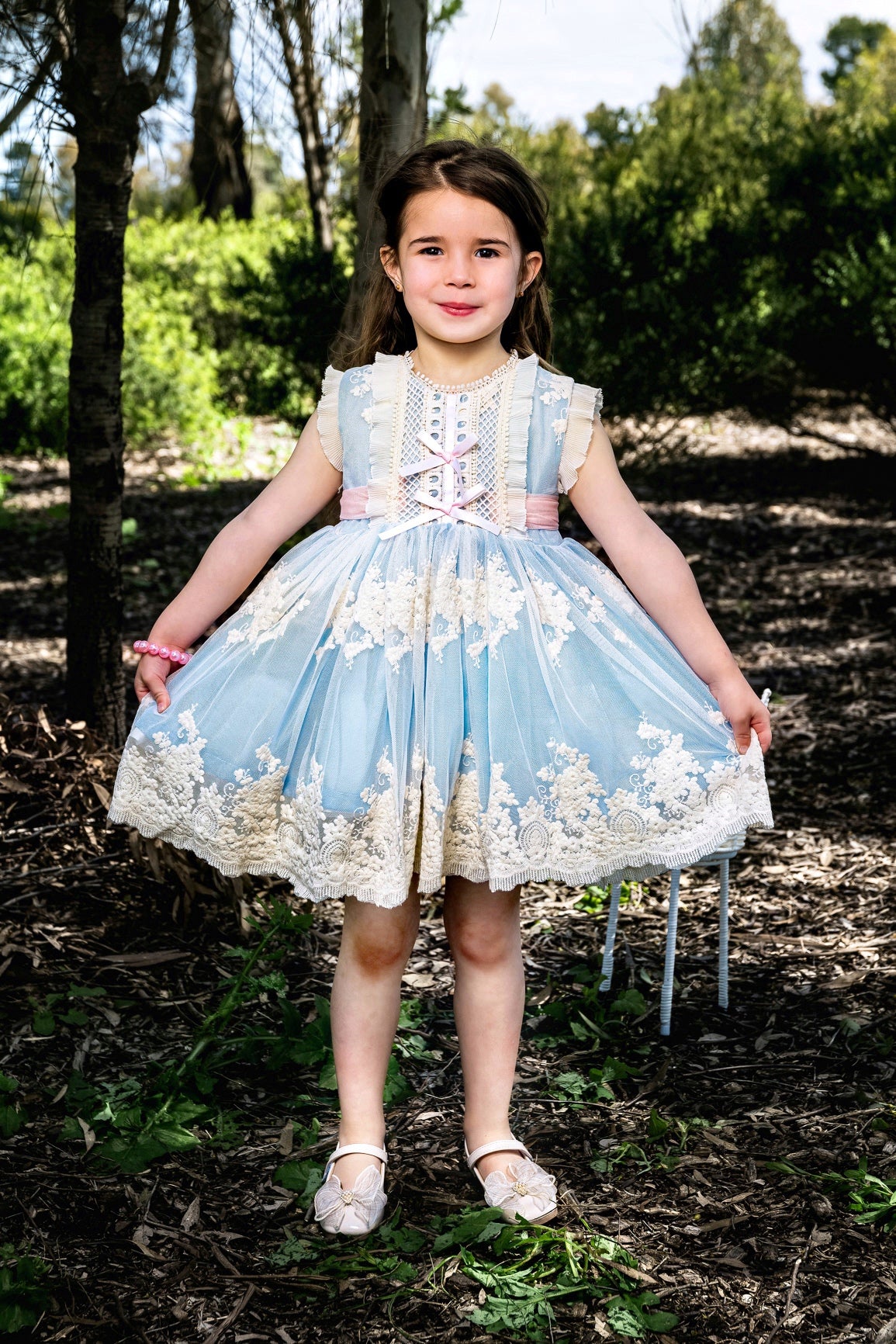 blue dress in spanish Spanish Blue Festal Organza Dress